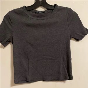 Zara Grey Crop Tee